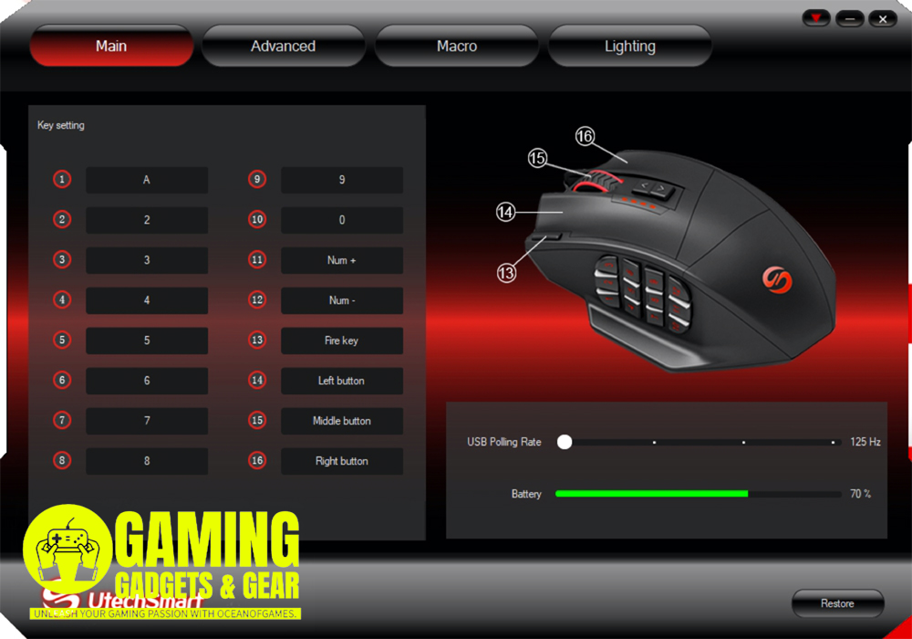 UtechSmart VENUS Pro RGB Wireless MMO Gaming Mouse_3