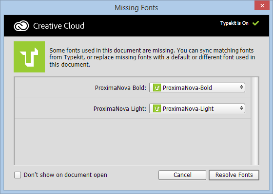 Typekit Integration in Photoshop CC 2014