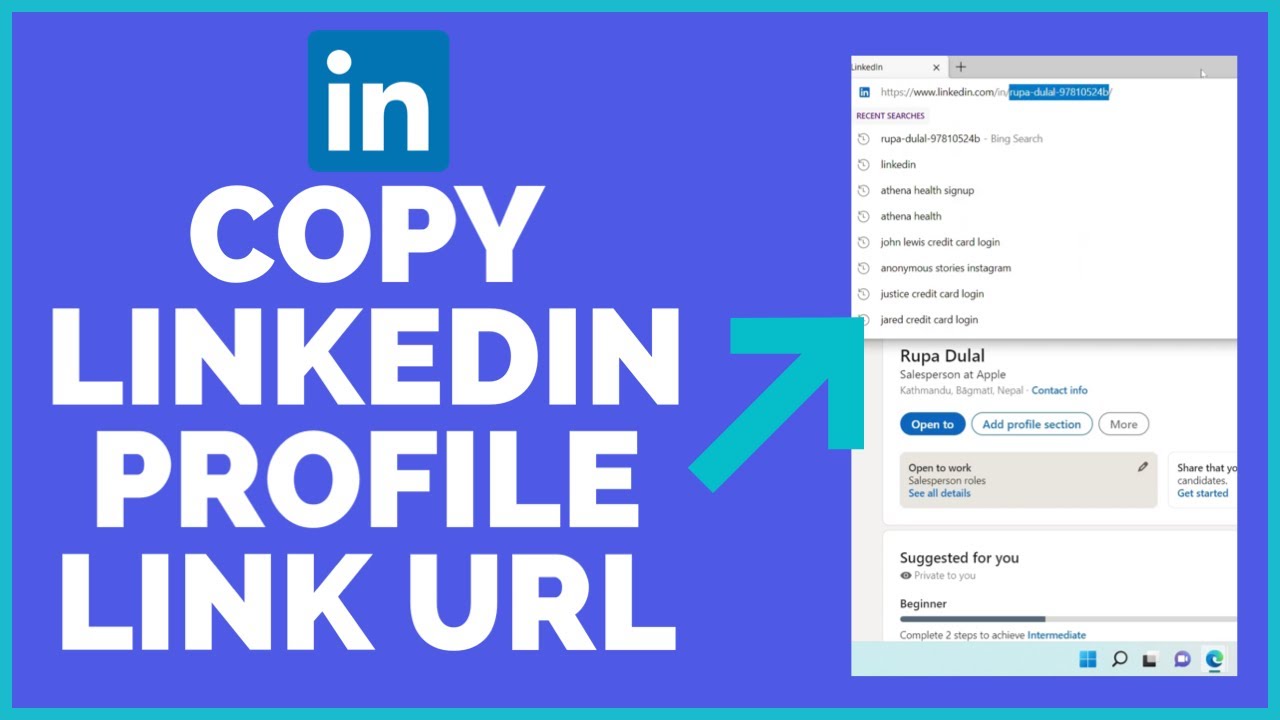 how to copy your linkedin profile url