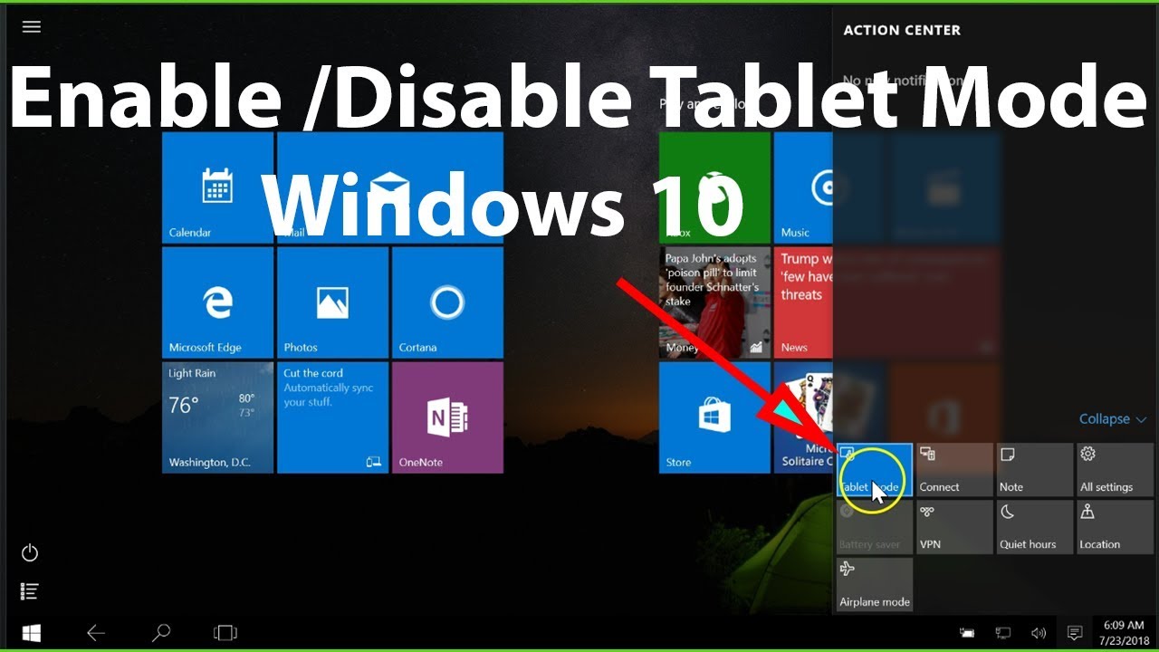 Enable or Disable Tablet Mode in Windows 10