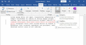 How to compare document text using Windows 10