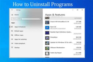 Uninstall Programs in Windows 10
