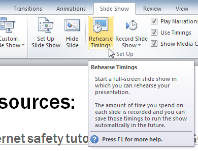 Advanced Presentation Options in PowerPoint 2010