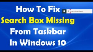 Search Field Missing From Start Menu