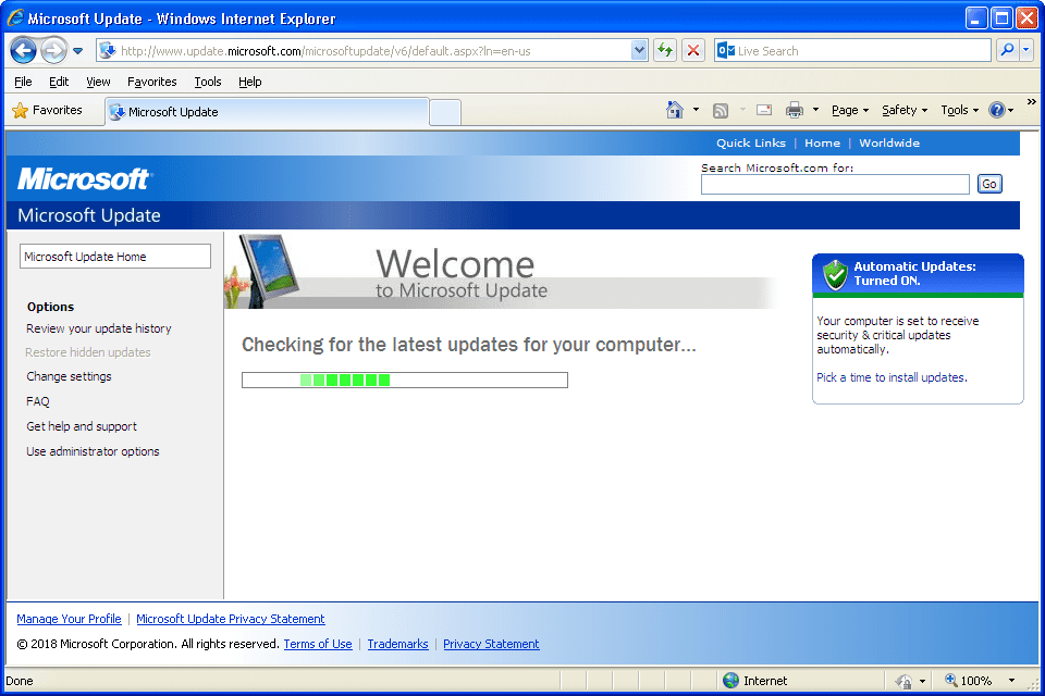 How to check for and install Windows updates manually in Windows XP