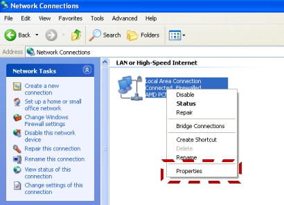 How to enable disable file and printer sharing in Windows XP