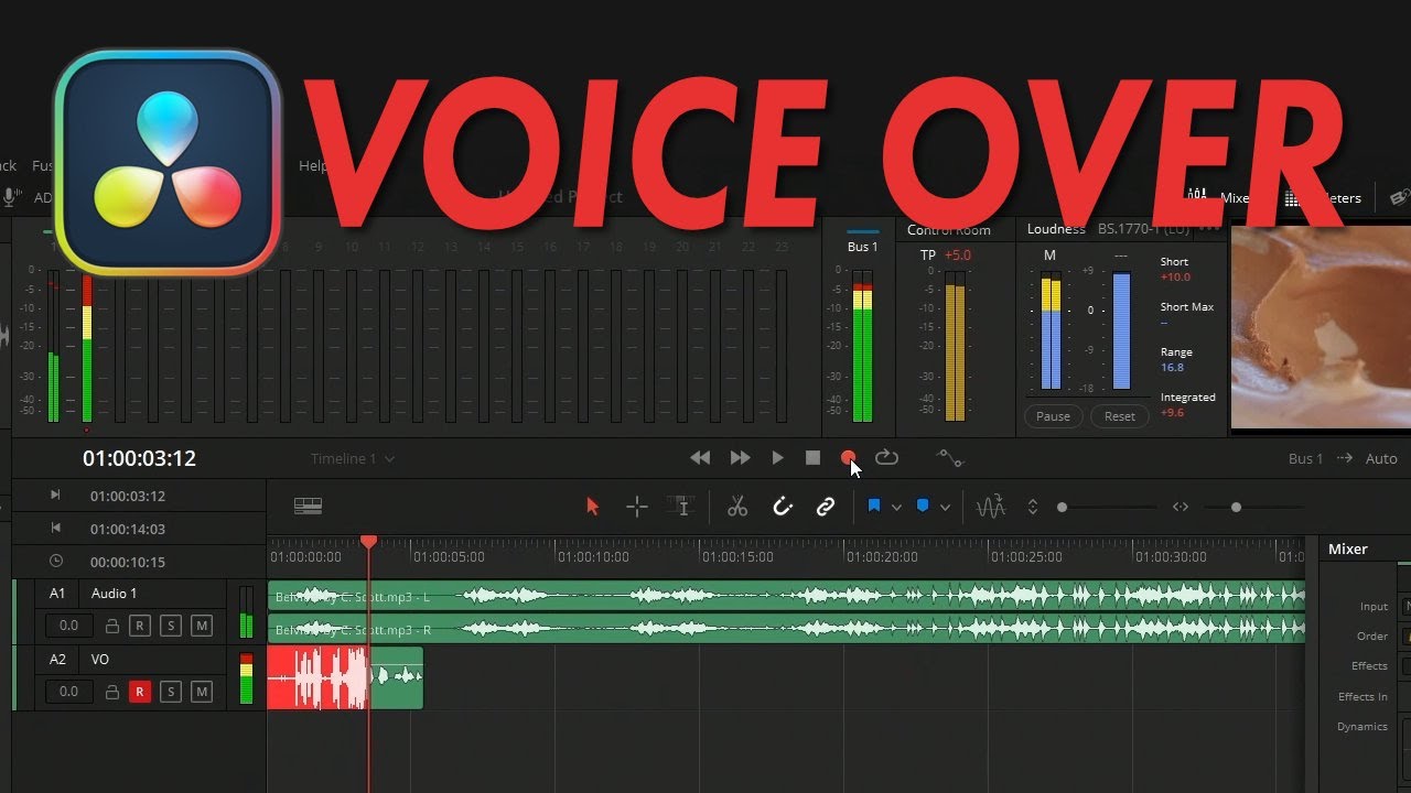 How to record voiceovers in DaVinci Resolve