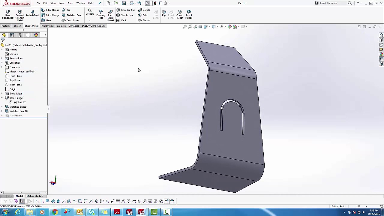 How to add bends to a sheet metal part in SolidWorks