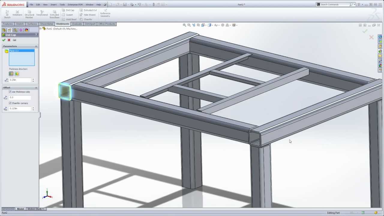 How to create a weldment in SolidWorks