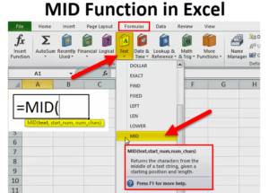 How to use the MID function in Excel