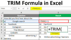 How to use the TRIM function in Excel