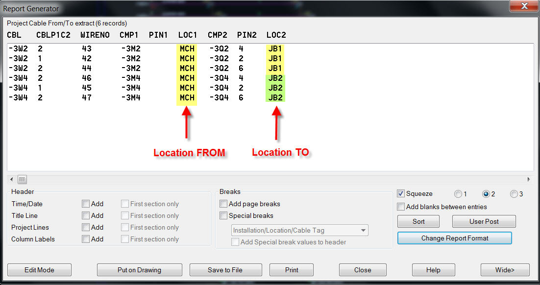 How to use the Wire From To List in autodesk electrical